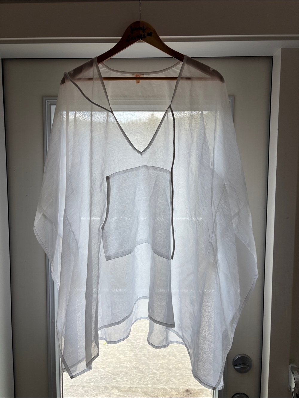 Lightweight White Sheer V-Neck Women's Top